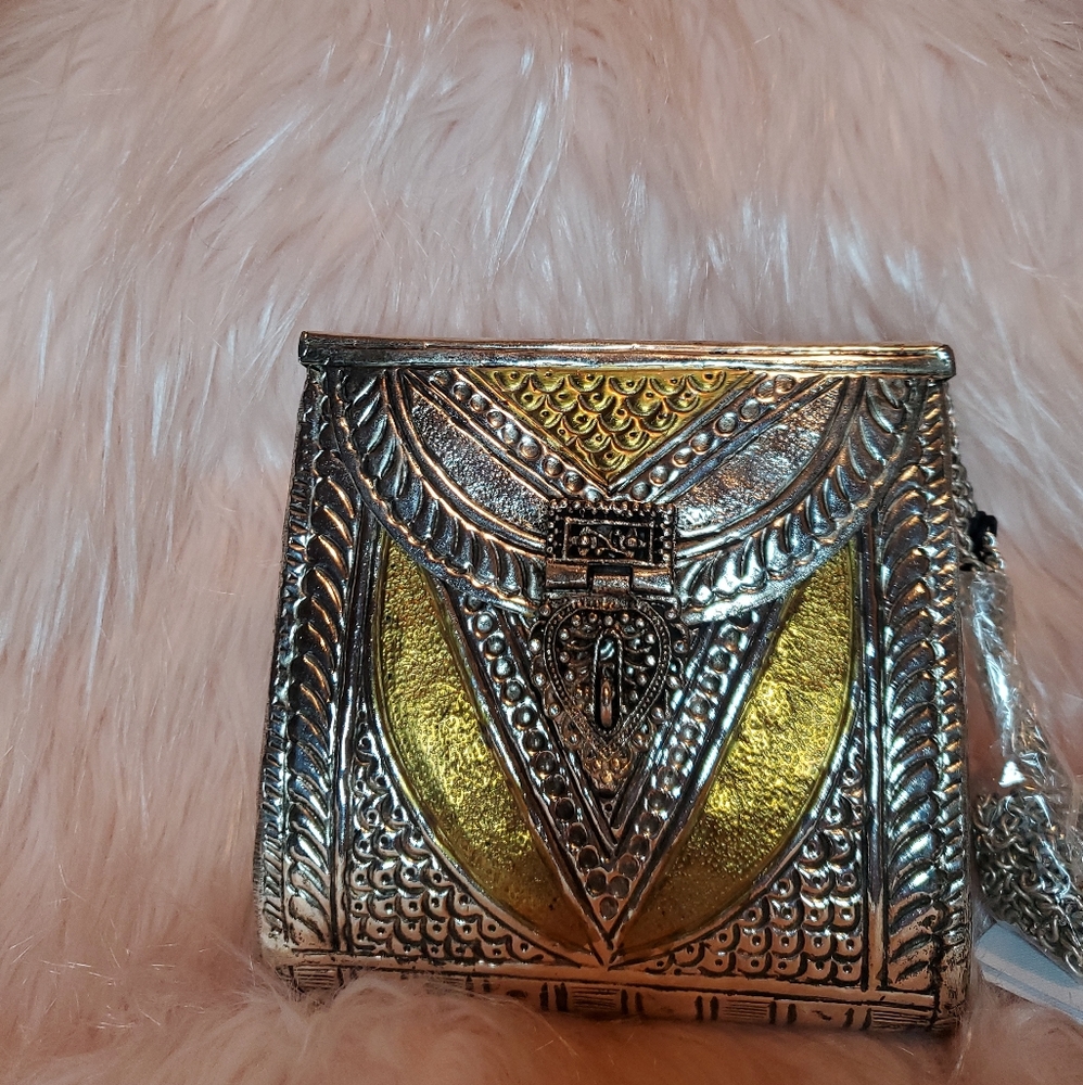 From St Xavier Metal Bag Silver & Gold Handmade Em